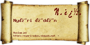 Nyári Ödön névjegykártya